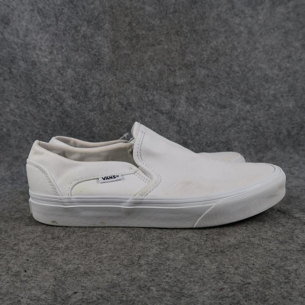 Vans Shoes Womens 6.5 Slip On Sneakers Asher Skate Casual Canvas White Trainers